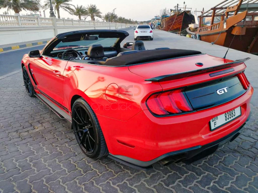 Red Ford Mustang Shelby GT500 Convertible V8 2019 for rent in Dubai 7
